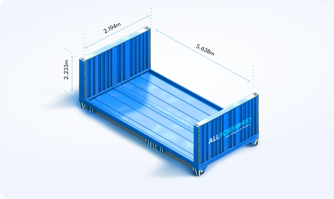 20 Flat Rack Shipping Container Size, Dimensions, and Capacity